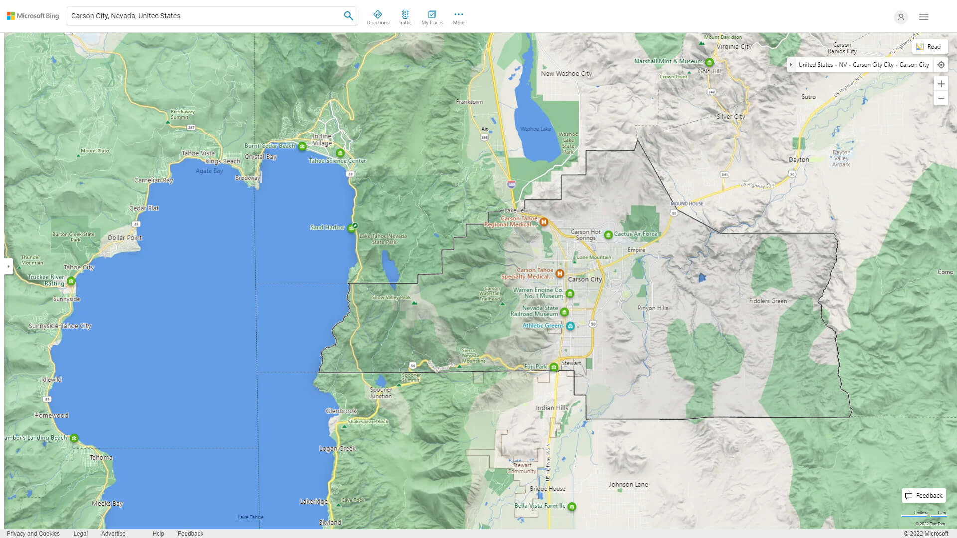 Carson City Detailed Map